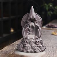 Incense Smoke Flow Backflow Holder Ceramic Incense Burner, Purple Clay, plated, for home and office & durable 