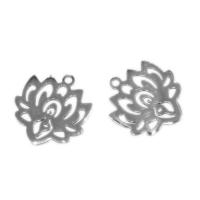 Edelstahl Blume Anhänger, Lotus, keine, 17x16x1mm, 10PCs/Tasche, verkauft von Tasche