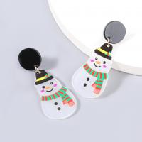 Christmas Earrings, Zinc Alloy, with Resin, Christmas Design & fashion jewelry & for woman 