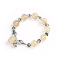 Quartz Bracelets, Rutilated Quartz, with 925 Sterling Silver, for woman, 14-15.5cm,11mm 