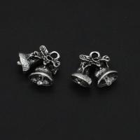 Zinc Alloy Christmas Pendants, Christmas Bell, original color, 17mm 