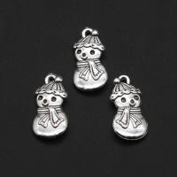 Zinc Alloy Christmas Pendants, Snowman, original color, 19mm 