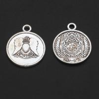 Zinc Alloy Jewelry Pendants, Round, original color, 24mm 