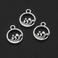 Zinc Alloy Jewelry Pendants, Round, original color, 14mm 