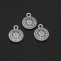 Zinc Alloy Jewelry Pendants, Round, original color, 14mm 