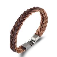 Kunstleder Schnur Armbänder, Zinklegierung, mit Leder, Drucken, unisex, keine, Länge:22.5 cm, verkauft von PC