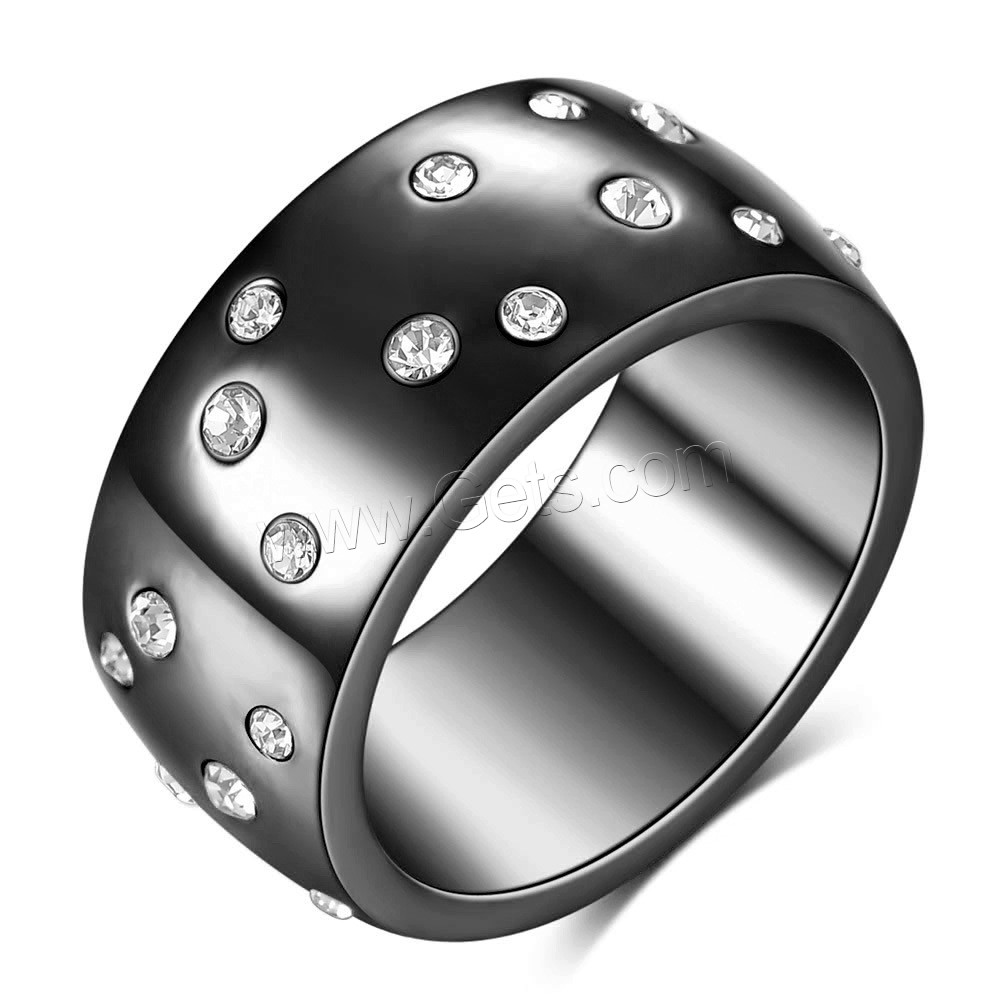 Titan Stahl Fingerring, Titanstahl, plattiert, verschiedene Größen vorhanden & für Frau & mit Strass, keine, 10mm, Größe:7-12, verkauft von PC