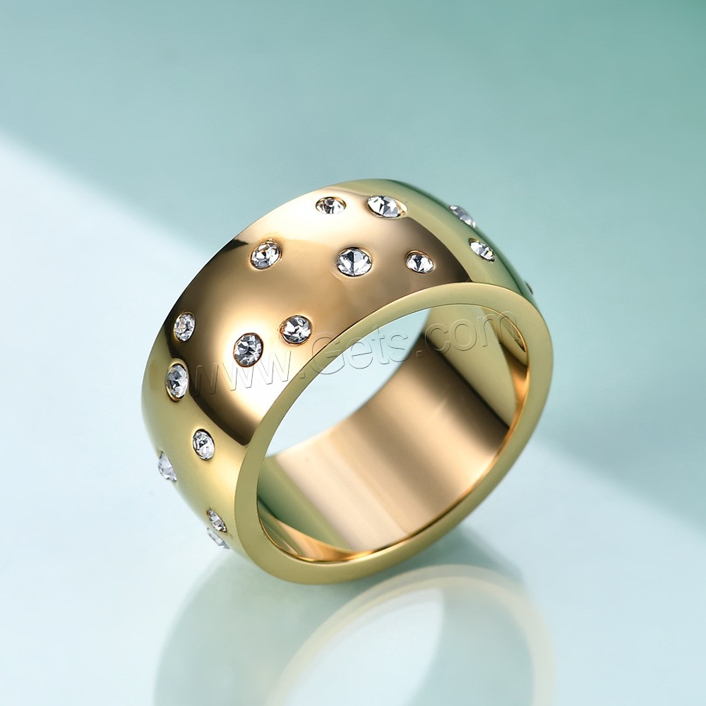 Titan Stahl Fingerring, Titanstahl, plattiert, verschiedene Größen vorhanden & für Frau & mit Strass, keine, 10mm, Größe:7-12, verkauft von PC