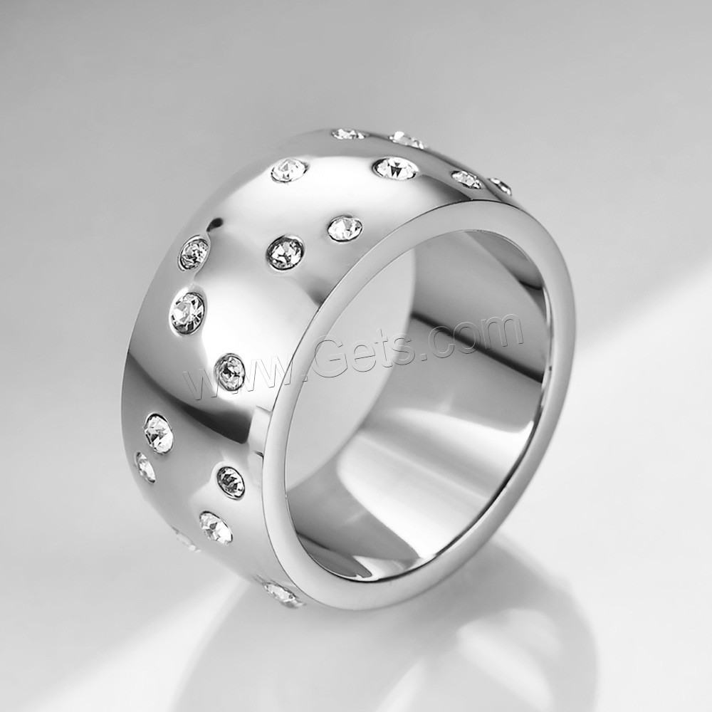 Titan Stahl Fingerring, Titanstahl, plattiert, verschiedene Größen vorhanden & für Frau & mit Strass, keine, 10mm, Größe:7-12, verkauft von PC