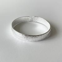 Brass Cuff Bangle, silver color plated, Adjustable & for woman 