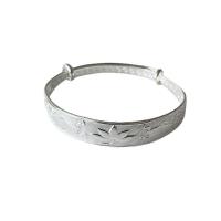 Brass Cuff Bangle, silver color plated, Adjustable & for woman 