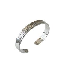 Brass Cuff Bangle, silver color plated, Adjustable & for woman 