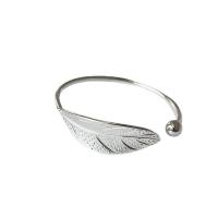 Brass Cuff Bangle, silver color plated, Adjustable & for woman 