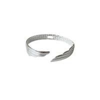 Brass Cuff Bangle, silver color plated, Adjustable & for woman 