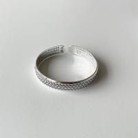 Brass Cuff Bangle, silver color plated, Adjustable & for woman 