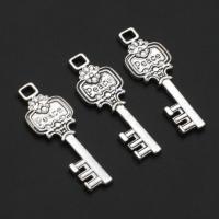 Zinc Alloy Key Pendants, original color, 41mm 