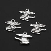 Zinc Alloy Jewelry Pendants, Airplane, original color, 20mm 