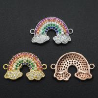 Cubic Zirconia Micro Pave Brass Connector, Cloud, plated, rainbow design & DIY & micro pave cubic zirconia 