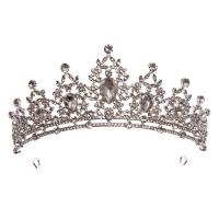 Bridal Tiaras, Zinc Alloy, Crown, plated, for woman & with rhinestone 