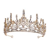 Bridal Tiaras, Zinc Alloy, Crown, plated, for woman & with rhinestone 