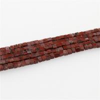 Sesam Jaspis, Roter Sesam Jaspis, Würfel, poliert, rot, 4x4mm, Länge:ca. 15.35 ZollInch, ca. 86PCs/Strang, verkauft von Strang