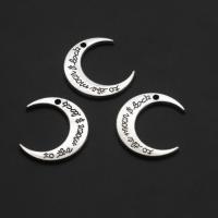 Zinc Alloy Jewelry Pendants, Moon, original color, 30mm 