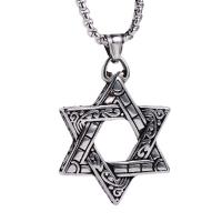 Stainless Steel Jewelry Necklace, 304 Stainless Steel, Hexagram, fashion jewelry & Unisex, original color .62 Inch 