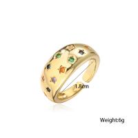 Brass Cuff Finger Ring, gold color plated, Adjustable & micro pave cubic zirconia & for woman, 18mm 