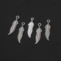 Zinc Alloy Feather Pendants, original color, 27mm 