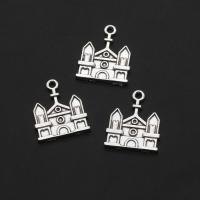 Zinc Alloy Jewelry Pendants, House, original color, 21mm 