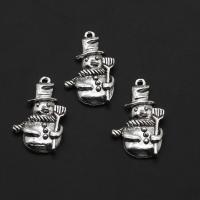 Zinc Alloy Jewelry Pendants, Snowman, original color, 27mm 