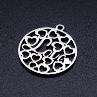 Pendentifs en acier inoxydable, coeur, Placage, DIY, argent Vendu par sac