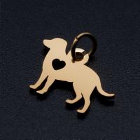 Pendentifs d'animaux en acier inoxydable , chien, Placage, DIY, plus de couleurs à choisir Vendu par sac