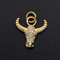 Cubic Zirconia Micro Pave Brass Pendant, plated, DIY & micro pave cubic zirconia, mixed colors 