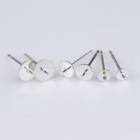 Sterling Silver Earring Stud Component, 925 Sterling Silver, plated 