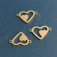 Stainless Steel Charm Connector, Heart, plated, fashion jewelry 