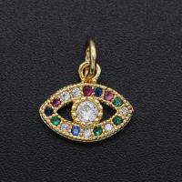 Cubic Zirconia Micro Pave Brass Pendant, Eye, plated, DIY & micro pave cubic zirconia, multi-colored 