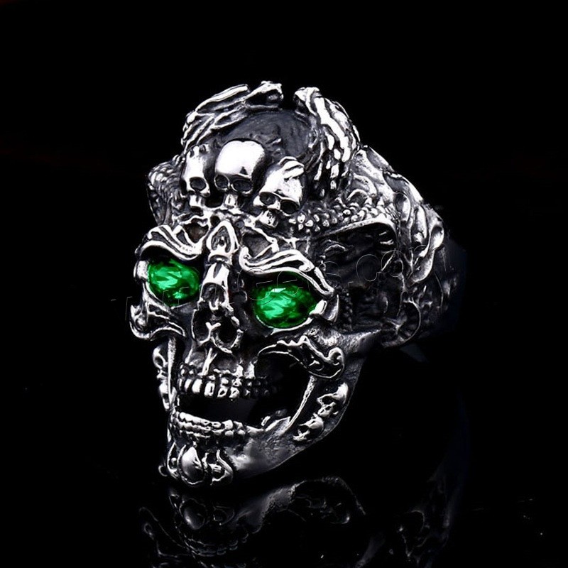 Zinc Alloy Finger Ring, Skull, plated, different size for choice & for man, more colors for choice, Sold By PC