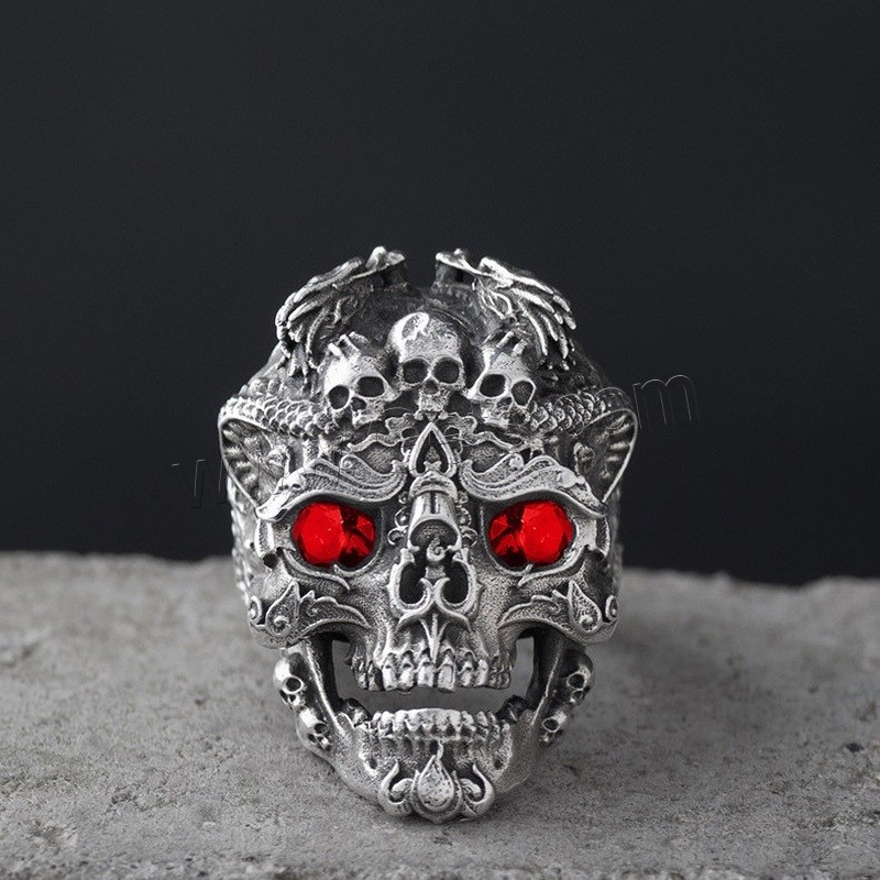 Zinc Alloy Finger Ring, Skull, plated, different size for choice & for man, more colors for choice, Sold By PC