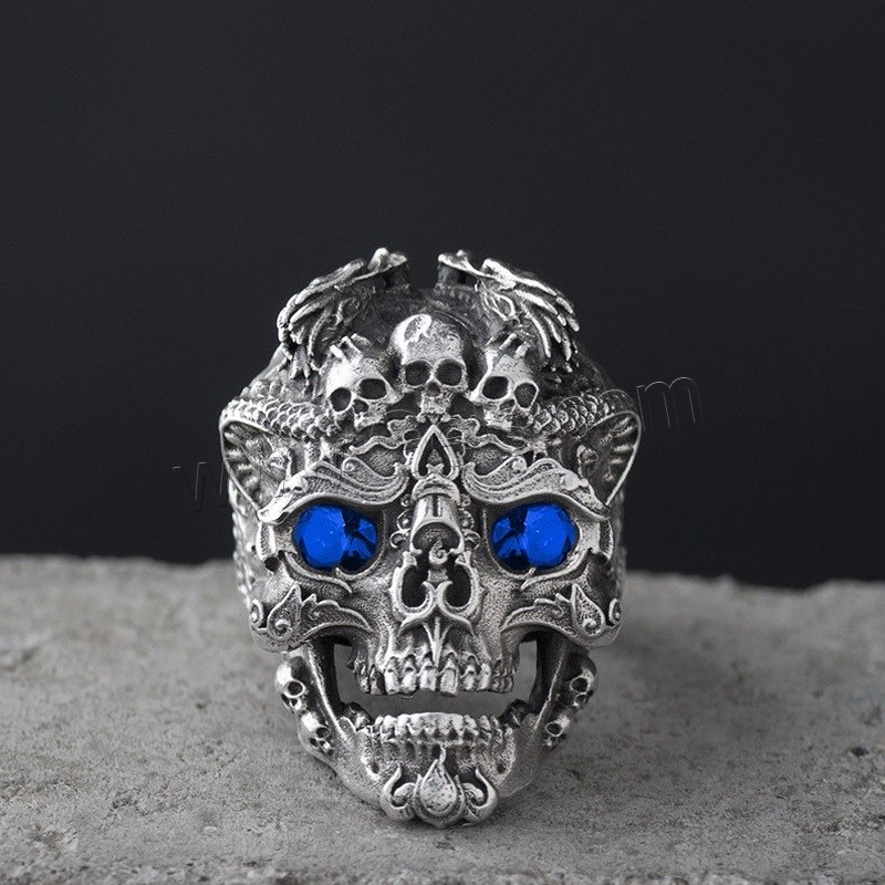 Zinc Alloy Finger Ring, Skull, plated, different size for choice & for man, more colors for choice, Sold By PC