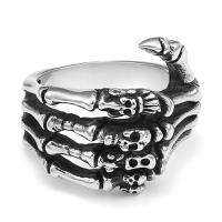 Zinc Alloy Finger Ring, Hand, antique silver color plated, Unisex 