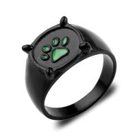 Zinc Alloy Finger Ring, plated, Unisex & enamel, black 