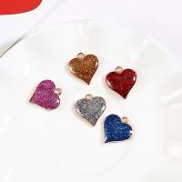 Zinc Alloy Enamel Pendants, Heart, plated 