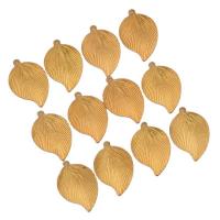 Pendentifs de feuille en laiton, Placage, doré Vendu par PC