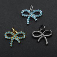 Cubic Zirconia Micro Pave Brass Pendant, Bowknot, plated, DIY & micro pave cubic zirconia 