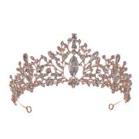 Bridal Tiaras, Zinc Alloy, with Crystal, Crown, plated, for woman & with rhinestone, mixed colors 