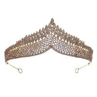 Bridal Tiaras, Zinc Alloy, Crown, plated, for woman & with rhinestone 