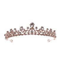 Bridal Tiaras, Zinc Alloy, Crown, plated, for woman & with rhinestone 