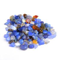 Gemstone Chips, Blue Agate, Nuggets & no hole, blue 