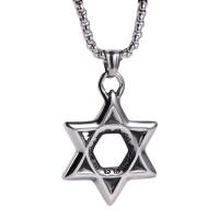 Edelstahl Schmuck Halskette, 304 Edelstahl, Hexagram, Modeschmuck & unisex, originale Farbe, 43.4x32.4mm, Länge:23.62 ZollInch, verkauft von PC